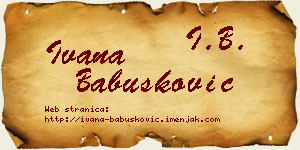 Ivana Babušković vizit kartica